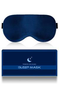 lot 4077 image: Silk Eye Mask for Sleeping - Soft Breathable Organic Natural Mulberry Silk Fabric Blackout Sleep Mask with Adjustable Straps No Pressure Eye Mask for Travel Essentials Gifts (Navy Blue)