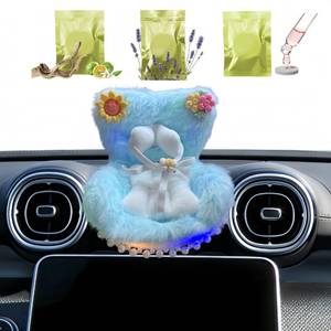 lot 4109 image: Car Air Freshener Vent Clip with Light Used for Labubu Car Seat,Have A Seat Compatible with Labubu Accessories (USB Type-Blue)