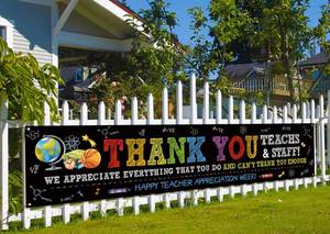 lot 4129 image: Thank You Teachers Banner Teacher Appreciation Week Backdrop Sign We Appreciate You Party Decor Thank You Teachers Decorations for School Classroom