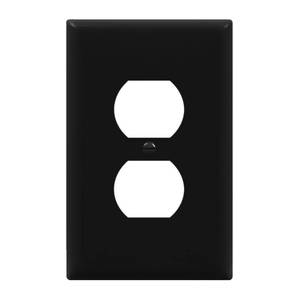 lot 4144 image: ENERLITES Duplex Receptacle Outlet Wall Plate, Electrical Outlet Cover, Gloss Finish, Mid-Size 1-Gang 4.88 x 3.11, Unbreakable Polycarbonate Thermoplastic, UL Listed, 8821M-BK, Black
