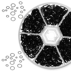 lot 4149 image: Shimmeroo 970Pcs Black Jump Rings,Stainless Steel Jump Rings for Jewelry Making,Connectors O Ring Chainmail Ring for DIY Bracelet Earrings Necklace Repair(4567810mm)