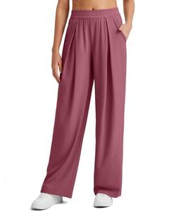 lot 4216 image: G4Free Womens Work Pants Summer Pants Wide Leg Pants Woman Stretchy Trousers Lounge Pants(Dark Burgundy,M,31)