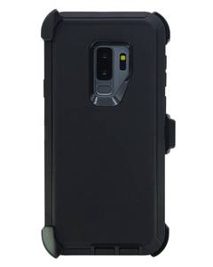 lot 4218 image: WallSkiN Case for Galaxy S9 Plus (6.2) Heavy Duty Full Body Military Grade Drop Protection Carrying Cover Holder  Holster for Men Belt with Clip Stand �� BlackBlack