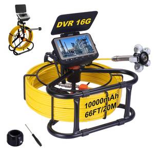 lot 5133 image: SYANSPAN Sewer Camera 66ft,Drain Pipe Camera HD 4.3in Screen DVR 23MM Plumbing Snake Borescope with 12pcs LEDs Light, IP68 Sewer Inspection borescopes for Plumber(66ft20M)