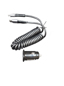 lot 6297 image: SYNCWIRE Mini Car Charger with Dual USB-C Coiled Cable