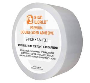 lot 6387 image: AJ Sign World Best 2 Ultra-Thin Permanent Double-Sided Tape for Arts, Crafts, Photography, Scrapbooking, Tear-by-Hand, Paper Backing (2-Inch by 164-Feet55 Yards)