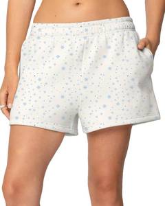 lot 6392 image: BAIGRAM Women Cozy High Waist Ditsy Floral Fleece Sweat Shorts Cute Y2K Lounge Running Athletic Track Shorts Side Pockets size M