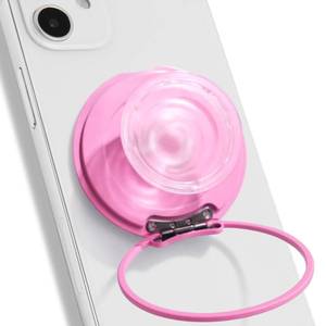 lot 10151 image: On The Grip Compatible with Magsafe Ultra-Thin Collapsible Phone Grip �� Sleek Magnetic Phone Holder for iPhone & Android, 360 Rotation, Wireless Charger Compatible, Durable & Portable (Pink)