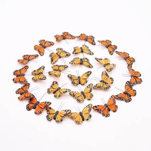 lot 10155 image: 24pcs Monarch Butterflies Monarch Butterfly Decorations Kit with Clip for Dia de Los Muertos Decorations Halloween Decorative Butterflies Handmade Feather Butterfly - 2.25 inch KP06C