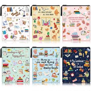 lot 10179 image: Ctosree 6 Pcs Book Sleeve with Zipper Book Covers for Paperback Book Lovers Gifts Washable Fabric Book Protector Pouch Hardcover Pouch Sleeves for Teen Adult Book Lover, 11 x 8.7 Inch (Book Style)