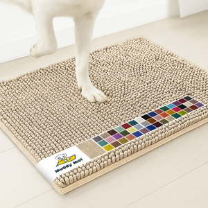 lot 14101 image: Muddy Mat�  Super Water Absorbent Door Mat Indoor  Microfiber Quick Dry Chenille Entryway Rug  Slip Resistant Front Door Mat  Indoor Mats for Entryway  Machine Washable Pet Rug  Beige 30 x19