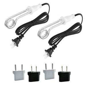lot 14102 image: 2 Pack Immersion Heater Kit, Immersion Water Heater 120V-300W, 240V-500W,Portable Immersion Water Heater Element, Instant Immersion Cup Mug Heater Fit Camping Traveling CoffeeTeaSoup