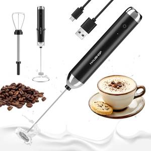 lot 14163 image: HAUSHOF Rechargeable Milk Frother with Stand, Powerful Handheld Electric Foam Maker, Drink Mixer with 2 Detachable Stainless Steel Whisks, 2-Speed for Coffee, Cappuccino, Matcha, Latte