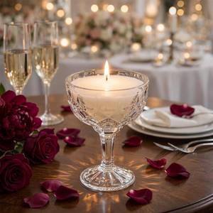 lot 19108 image: Gandeer Glass Hurricane Candle Holder with Pre-Filled Vintage Rustic Tall Floating Candle Diamond Bowl Tealight Holder Wedding Bridal Table Centerpieces Baby Shower Decoration for Home Decor