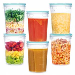 lot 19120 image: Vtopmart 6 Pack 32oz Freezer Storage Containers, Soup Container with Airtight Lids, Reusable Plastic Meal Prep Container, Deli Containers for Lunch, Salad, Leftover, Oats, MicrowaveDishwasher Safe