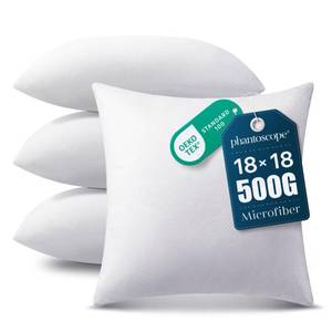 lot 19125 image: Phantoscope Pillow Inserts, Hypoallergenic 100% Virgin Fiber Square Form Microfiber Throw Pillow Inserts, Couch Bed Pillows 45x45 cm, 18x18 Inch (Pack of 2)