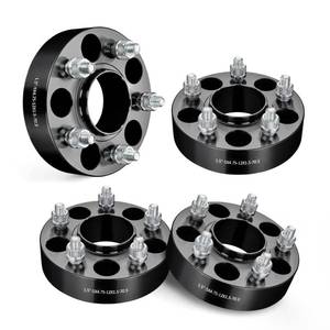 lot 19130 image: EVIL ENERGY 5x4.75 Wheel Spacers 1.5 inch Compatible with Chevy S10 1982-2004, 5x120.65 mm Hubcentric with Lip 5 Lugs 70.5 mm Hub Bore M12x1.5 Studs Black