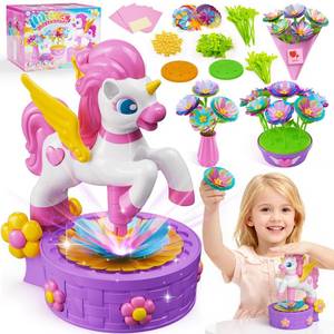 lot 19136 image: Zmpolir Craft Kits, Push-to-Create Bouquet Maker, Unicorn Toys for Girl Age 3-12, Fabric Bouquet Toys, Kids DIY Arts and Crafts Kit, Creative Birthday Gifts for 3 4 5 6 7 8 9 10 11 12 Year Old Girls