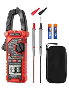 lot 20042 image: AstroAI Digital Clamp Meter Multimeter 2000 Counts Amp Voltage Tester Auto-ranging with ACDC Voltage, AC Current, Resistance, Capacitance, Continuity, Live Wire Test, NCV, Black