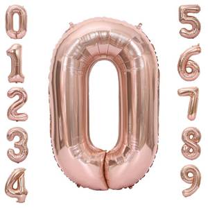 lot 20084 image: WEIKA 40 Inch Rose Rose Gold Large Numbers Balloons0-9,Number 6 Digit Helium Balloons,Foil Mylar Big Number Balloons for Birthday Party Supplies Decorations