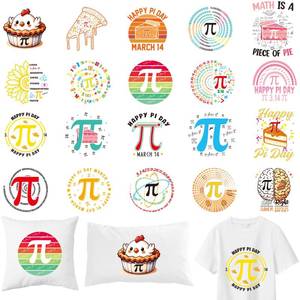 lot 20106 image: Happy Pi Day DTF Transfers Ready to Press, 20 PCS Science Celebration Iron-on Transfers, Geeky Heat Transfer Vinyl for T-Shirts, Hoodies, DIY Classroom Crafts