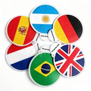 lot 20133 image: Hodolusen World Cup Decorative Folding Hand Fans, 6 Pack, Lightweight Handheld Fans for Sports Events, Parties, Home Decor & Daily Use, Vibrant Festival Fan Decoration