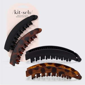 lot 20140 image: Banana Clips 2pc Set - Black Tort