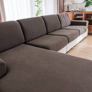 lot 20146 image: QIANMEW Couch Cushion Covers, Comfort Soft Magic Sofa Covers Washable Stretch Resistant Slipcovers for Sectional and L Shaped Seats Furniture Protectors for Pets (1PC Loveseat Cover, Brown)