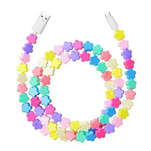 lot 20189 image: ATESSON USB to USB C Cable 3.3FT Beaded Charging Cord 60W Fast Charging Beaded Phone Charger for iPhone 17 16 15 Pro Max for Galaxy S25 S24 and More USB Type C Cable for Women Girls Color