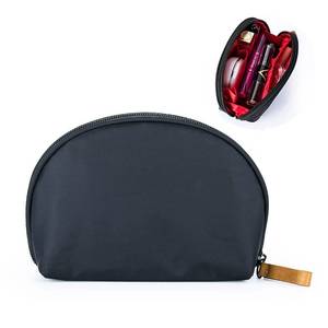 lot 20217 image: Hekyip Half Moon Cosmetic Bag, Travel Makeup Pouch, Portable Waterproof Cosmetic Pouch for Girls Women, Small (INNER RED)