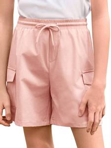 lot 20240 image: Haloumoning Boys Shorts Kids High Waisted Cargo Shorts Summer Casual Shorts with Pockets 5-7 Years Nude Pink