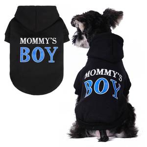 lot 20242 image: BINGPET Mommys Boy Dog Sweater with Hood and Leash Hole,Warm Fleece Dog Hoodie & Winter Coat for Small to Large Dogs,Cold Weather Pet Clothes(Small)