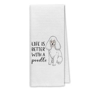 lot 20246 image: Dibor Life is Better with A Poodle Kitchen Towels Dish Towels Dishcloth,Cute Poodle Puppy Dog Absorbent Drying Cloth Hand Towels Tea Towels for Bathroom Kitchen,Dog Lovers Girls Women Gifts