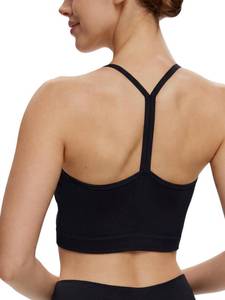 lot 20260 image: NANJI Seamless Sports Bra for Women - Padded Racerback Y Bra Low Impact Removable Pad for Fitness Gym Yoga Workout Top (Medium, Black)