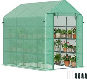 lot 1618 image: Buildable mesh cover greenhouse frame for outdoor gardening etc