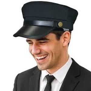 lot 2028 image: Black Chauffeur Limo Driver Costume Hat