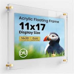 lot 2048 image: Floating picture frame 11x17 in see-through plastic