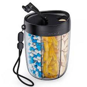lot 2436 image: Pill Dispenser with Strap and Sticky Labels BPA Free