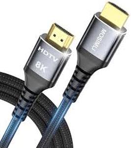 lot 4061 image: DERSUR HD 2.1 Cable 8K60Hz, 6.6FT Certified Ultra High Speed 48Gbps HD Cable Braided Cord-4K120Hz 8K60Hz, DTSX, HDCP 2.2 & 2.3, HDR 10 Compatible with Roku TVPS5HDTVBlu-ray