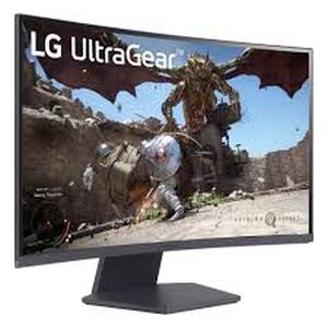 lot 5125 image: LG UltraGear 27GS60QC 27 inch Gaming Monitor 1ms 180Hz Curved screen cracked parts only