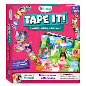 lot 6324 image: Skillmatics Tape It Unicorns & Princesses Puzzle Game 16 Picture Puzzles 300 Stickers
