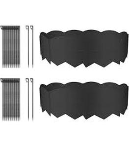 lot 14103 image: Orgrimmar Garden Edging Kit (approx) 40PCS Pound-in Interlocking Black(20x5.3)Plastic No-Dig Garden Edge Landscaping Edging