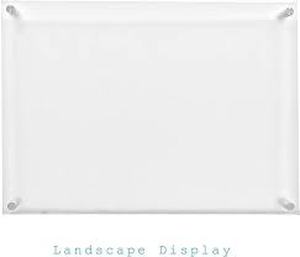 lot 19123 image: homingyo Floating Acrylic Picture Frame, 11 x 17 inches, Double Panel Wall Mount with Chrome Standoff