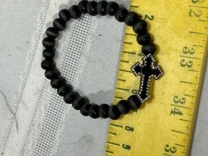 lot 25991 image: Black Cross Beaded Bracelet