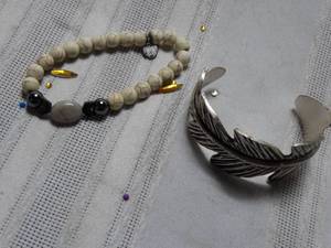 lot 26192 image: Feather & Rock Bracelets