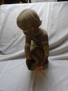 lot 26090 image: Concrete Kid Statue