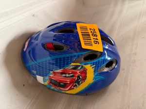lot 25816 image: Kids Bicycle Helmet w Car Design