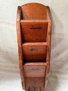 lot 25915 image: Wooden Letter & Mail Holder