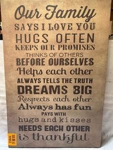 lot 25944 image: Our Family Poem Sign
