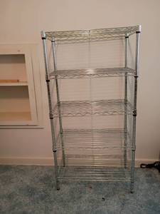 lot 928 image: Metal Wire Shelf.   45 x 23 x 13.   Located upstairs